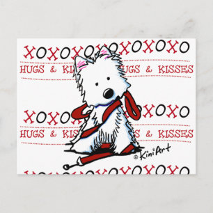 Carte postale Westie de Hugs & Kisses