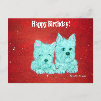 Carte postale Westie Happy Birthday