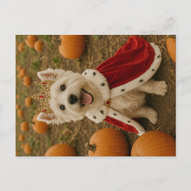 Carte Postale Westie Queen à Halloween (Devant)