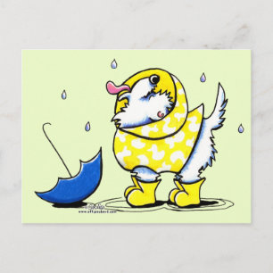 Carte Postale Westie Rainy Day