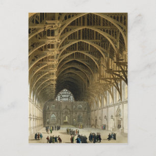 Carte Postale Westminster Hall, gravé par J. Bluck pub