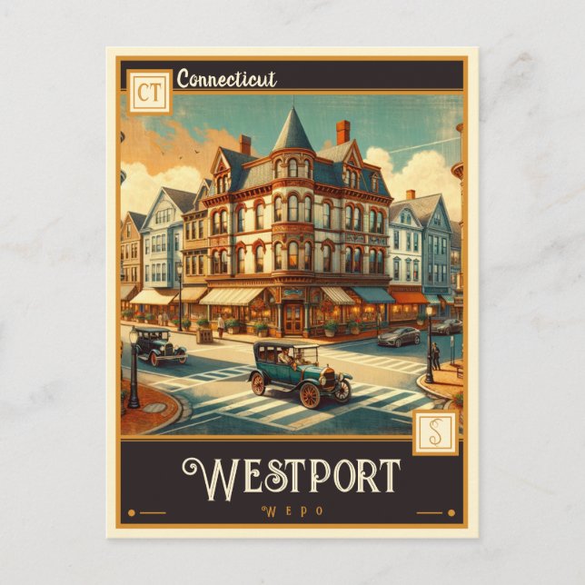 Carte Postale Westport, Connecticut | VINTAGE (Devant)