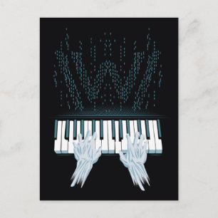 Carte Postale Westworld Mains Android Sur Piano Joueur