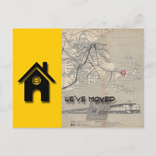 Carte Postale We've moved B House Map Replace with your own Map (Devant)