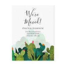 We've Moved Watercolor Cactus Cacti Moving