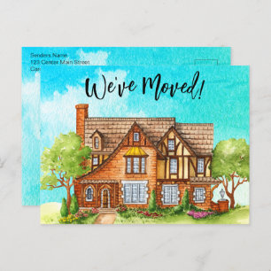 Carte Postale Weve Moved Watercolor Cottage Moving Faire-part