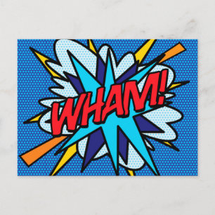 Carte Postale WHAM BANG Fun Retro Comic Book Pop Art