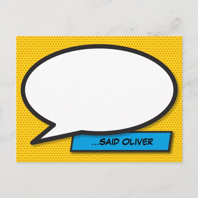 Carte Postale WHAT Votre Message Voix Bubble Fun Retro (Devant)
