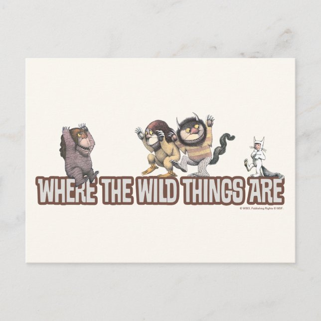 Carte Postale Where the Wild Things Are Characters on Logo (Devant)