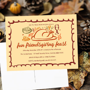 Carte Postale Whimsgiving Friendsgiving Dîner sur mesure