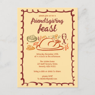 Carte Postale Whimsgiving Friendsgiving Dîner sur mesure