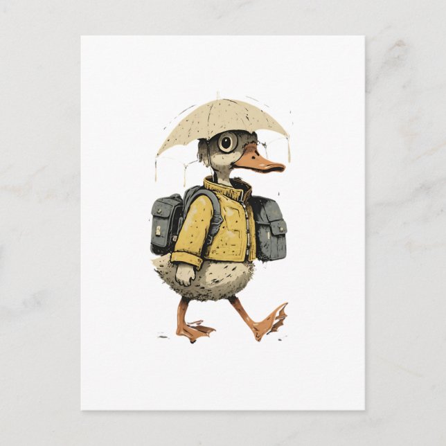 Carte Postale Whimsical Cartoon Duck Postcard (Devant)