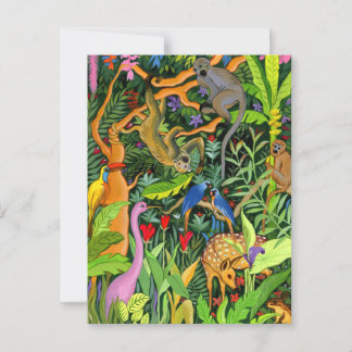 Carte postale Whimsical Forest Animaux