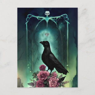 Carte postale Whimsical Gothic Raven