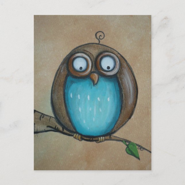 Carte postale Whimsical Owl Art (Devant)