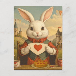 Carte Postale Whimsical White Coeurs de lapin Enchanted Wonderla