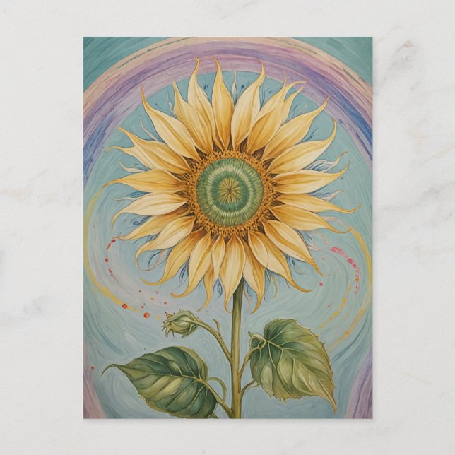 Carte Postale Whimsy de tournesol (Devant)