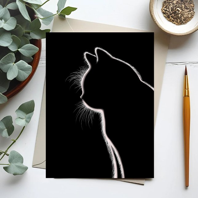Carte Postale Whiskers dans l'obscurité | Silhouette Whisker Cha (Créateur téléchargé)