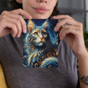 Carte Postale Whiskers et Sapphire : Un regard bleu chats