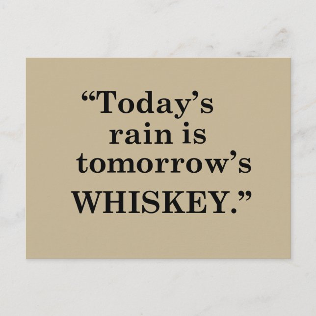 Carte Postale Whiskey cite d'étranges paroles d'alcool (Devant)