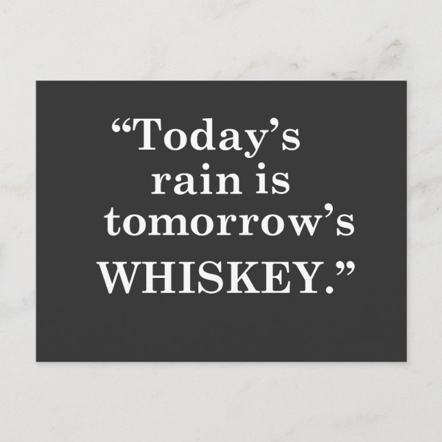 Carte Postale Whiskey cite d'étranges paroles d'alcool (Devant)