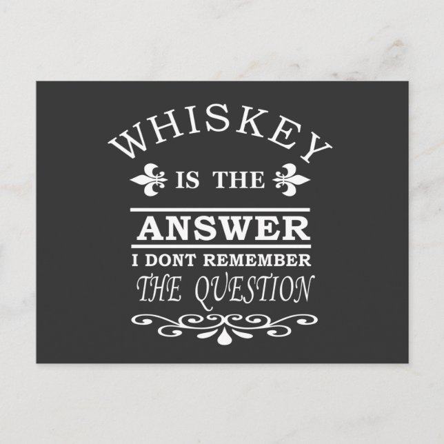 Carte Postale Whiskey cite d'étranges paroles d'alcool (Devant)