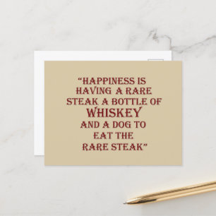 Carte Postale Whiskey cite d'humoristiques paroles d'alcool cade