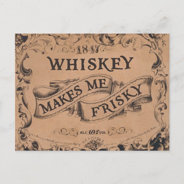 Carte Postale Whiskey me rend frisquet (Devant)