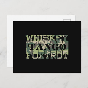 Carte Postale Whiskey Tango Foxtrot WTF Camouflage vert