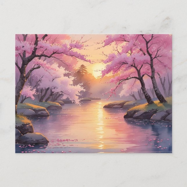 Carte Postale Whispers of Sakura at Sunset  (Devant)