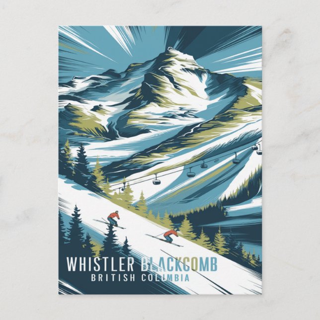 Carte Postale Whistler Blackcomb Mountain Ski (Devant)