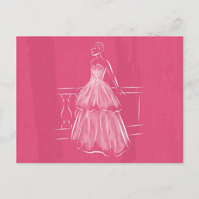 Carte Postale White Out Gown Espace Négatif (Devant)