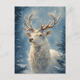 Carte Postale White Stag Portrait Mysar Winter Art