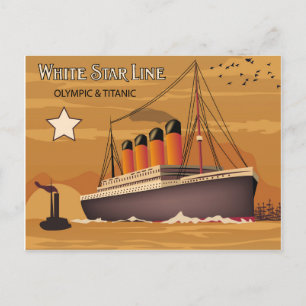 Carte Postale White Star Line, navire transatlantique Olympic et