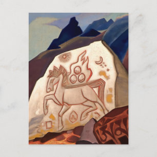 Carte Postale « White Stone - Cheval du bonheur » de Nicholas Ro