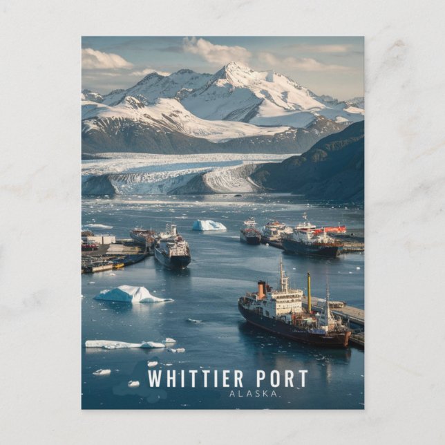 Carte Postale Whittier, port de l'Alaska (Devant)