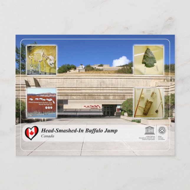 Carte Postale WHS UNESCO - Sauts de buffles à tête cassée (Devant)