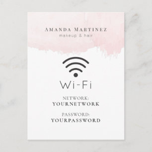 Carte postale Wi-Fi couleur rose vif