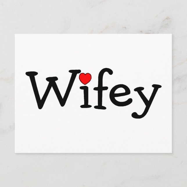 Carte Postale Wifey avec coeur (Devant)