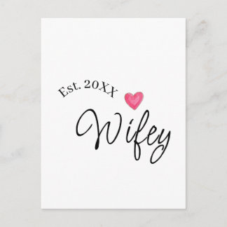Carte Postale Wifey red heart est. Year future wife valentine's