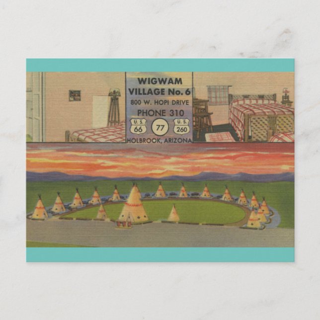 Carte Postale Wigwam Village Motel Route 66 Holbrook, Arizona  (Devant)