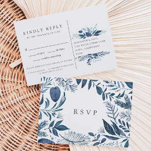 Carte postale Wild Azure RSVP avec choix de repas
