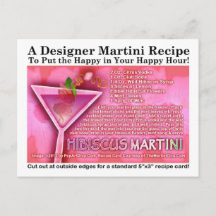 Carte postale Wild Hibiscus Martini Recette