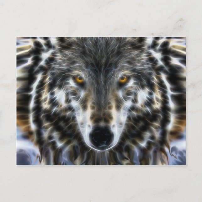 Carte Postale Wild Wolf Portrait inspirant (Devant)