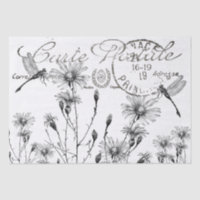 Carte Postale Wildflower Dragonfly Decoupage Craft