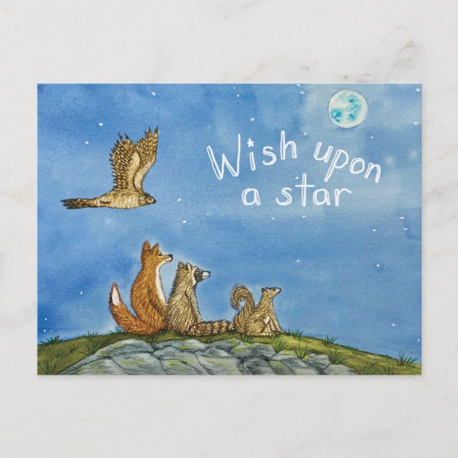 Carte Postale Wildlife Friends Stargazing Postcard (Devant)