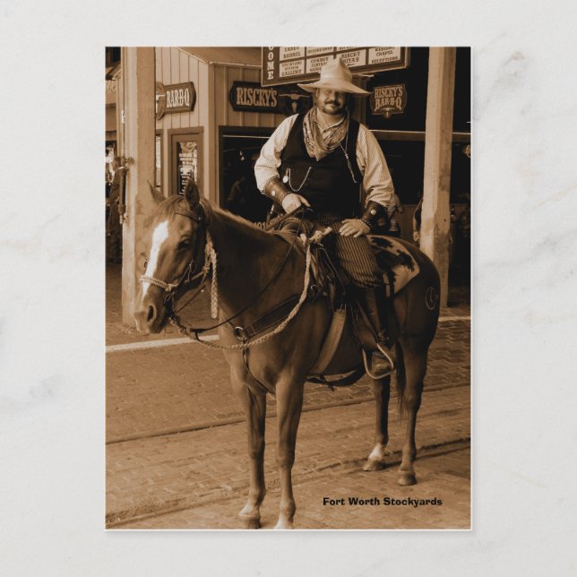 Carte Postale WildWest, Fort Worth Stockyards (Devant)