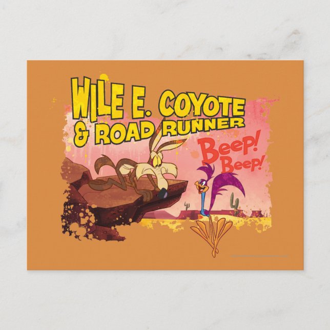 CARTE POSTALE WILE E. COYOTE™ & ROAD RUNNER™ BEEP BEEP! (Devant)
