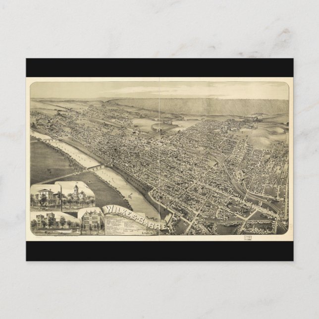 Carte Postale Wilkes-Barre, Pennsylvanie (1889) (Devant)