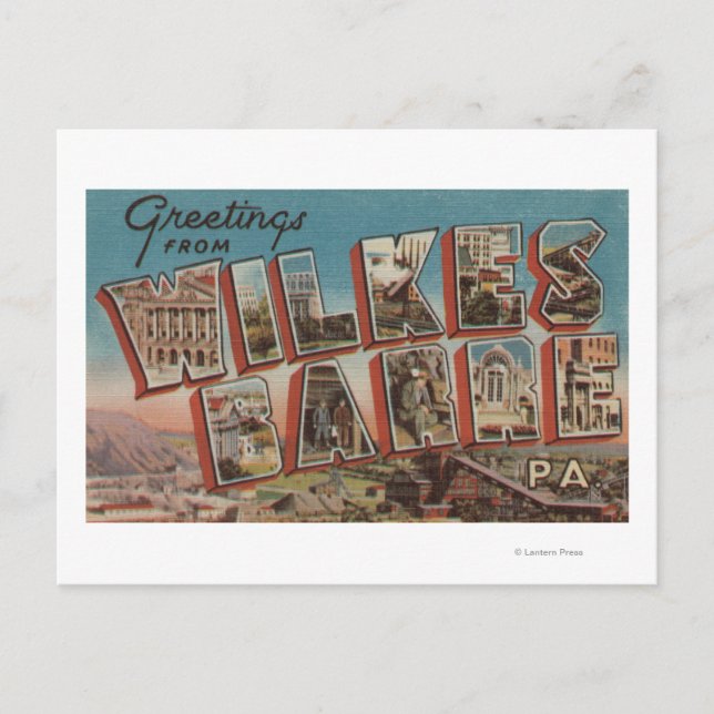 Carte Postale Wilkes-Barre, Pennsylvanie - Scènes de grandes let (Devant)